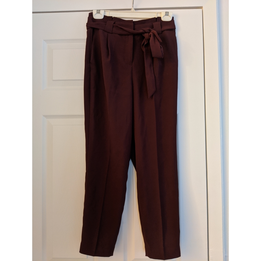 Express High Waisted Sash Tie Ankle Pant